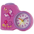 Produktbild: JACQUES FAREL Kinderwecker Mädchen Schmetterlinge Blumen rosa pink ohne Ticken, mit Licht und Snooze ACB 711 by