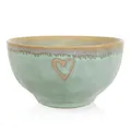 Produktbild: Mea-Living STONEWARE Schale türkis Herz, handgemachtes Steingut, 450 ml, wunderschönes handmade Geschirr