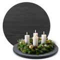 Produktbild: younikat Dekotablett I 30 cm I rund I schwarz I inkl. Gummifüße I dv1534