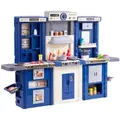 Produktbild: VEVOR Kinderküchen-Spielset, 3-in-1-Kleinkinderküche mit simuliertem Sprühnebel, Geräuschen und Lichtern, Spielküchenset mit 74-teiligem Kochzubehörset für Kleinkinder, Vorschulkinder, Kinder im Alter von 3–8 Jahren, Blau