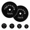 Produktbild: Hantelscheiben Paar Professional aus 100% Gusseisen 5-20 kg Hantel (2 x 10 kg - Schwarz)