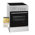 Produktbild: Exquisit ECM 6-4 BZ Inox Elektro-Standherd | Glaskeramik-Kochfeld | 61 l Garraum