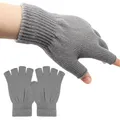 Produktbild: ZJCANGLIU Fingerlose Handschuhe Herren,Handschuhe Damen Fingerlos(Hellgrau)