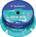 Produktbild: VERBATIM 43639 - DVD-RW 4,7 GB, matt, 25er Pack Spindel