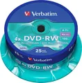 Produktbild: Verbatim DVD-RW 4,7GB 25er Spindel 4x wiederbeschreibbar matt silber