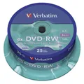 Produktbild: 25x Verbatim DVD-RW Rohlinge 4,7GB 4x Schreiben Spindel Cakebox