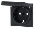 Produktbild: Gira 4922005 Abdeckung für SCHUKO-Steckdose mit Klappdeckel, System 55, schwarz matt lackiert