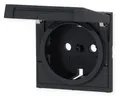 Produktbild: Gira 4922005 Abdeckung für SCHUKO-Steckdose mit Klappdeckel, System 55, schwarz 