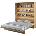 Produktbild: MEBLINI Schrankbett Bed Concept - Wandbett mit Lattenrost - Klappbett mit Schrank - Wandklappbett - Murphy Bed - Bettschrank - BC-13 - 180x200cm Ve... - Braun