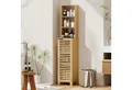 Produktbild: HOMCOM Badkommode mit 3 offenen Regalen, verstellbaren Regalen, Lamellentür (Badezimmerschrank aus Bambus, 1 St., Badschrank), für Badezimmer, Wohnzimmer 34 x 30 x 170 cm, Natur