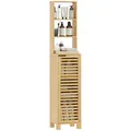 Produktbild: Badezimmerschrank schmal, Hochschrank Toilettenschrank mit 3 offenen Regalen