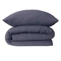 Produktbild: Schiesser Bettwäscheset Molly | 2-teilig | Uni | Musselin | 100% Baumwolle | Oeko-Tex Zertifiziert | Reißverschluss | 135x200cm + 80x80cm | Indigo