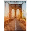 Produktbild: Seitenzugrollo Klemmfix Motiv Brooklyn Bridge, LICHTBLICK ORIGINAL, Lichtschutz, ohne Bohren, freihängend, Klemmfix, bedruckt orange 60 cm x 150 cm