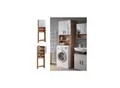Produktbild: Vicco Waschmaschinenschrank Irma Eiche Weiß Hochglanz 64 x 191 cm Badezimmer