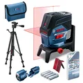 Produktbild: Bosch Professional Linienlaser GCL 2-50 C (roter Laser, Innenbereich, mit App-Funktion und Halterung, Stativ BT 150, Arbeitsbereich: bis 20 m, 4x AA-Batterie, in Kartonschachtel), 0601066G02