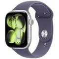 Produktbild: Apple Watch Series 11 GPS 46mm Silber Aluminiumgehäuse mit Purple Fog Sportarmband - S/M