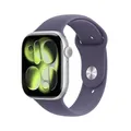 Produktbild: Apple Watch Series 11 GPS 46 mm Smartwatch mit Aluminiumgehäuse in Silber und Sportarmband in Nebelviolett (S/M). Schlafindex, Fitnesstracker, Gesundheitstracking, Always-On Display, Wasserschutz