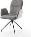 Produktbild: DELIFE Esszimmerstuhl Vinja-Flex Samt Grau Kreuzgestell konisch Schwarz
