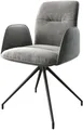 Produktbild: DELIFE Polsterstuhl Vinja-Flex, Kreuzgestell konisch Schwarz Samt Grau 180° drehbar