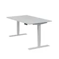 Produktbild: boho office® Schreibtisch Homedesk, Silber elektrisch höhenverstellbar, Tischplatte Lichtgrau 140 x 80 cm