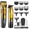 Produktbild: Hatteker Profi Haarschneider Set Bartschneider Herren T-blade Trimmer (golden)
