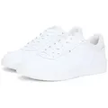 Produktbild: Tommy Hilfiger BASKET CORE LITE LTH BLOCK Sneaker, Freizeitschuh, Halbschuh, Schnürschuh mit seitlicher Logoverzierung weiß 41 EU