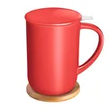 Produktbild: Porzellan-Teetasse mit Deckel Teegeschirr mit Filter und Untersetzer lose Blä...