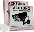 Produktbild: Videoüberwachungsschild DSGVO Hinweis 15x15 cm Aluminium Warnschild Selbst