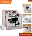 Produktbild: 2 Stück Warnschild Videoüberwachung 15cm - Selbstklebend & vorgebohrte Löcher