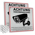 Produktbild: 2 Stück Schild Videoüberwachung Privatgrundstück mit DSGVO Hinweis, 15 x 15 c...