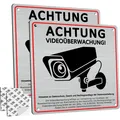 Produktbild: Videoüberwachung Schild 15x15cm Aluminium Warnschild DSGVO Hinweis