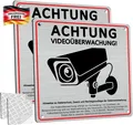 Produktbild: Videoüberwachung Warnschild 15x15 cm Aluminium selbstklebend mit DSGVO Hinweis