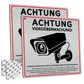 Produktbild: 2 Stück Schild Videoüberwachung Privatgrundstück mit DSGVO Hinweis 15 x 15 cm...