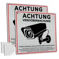 Produktbild: Schild VIDEOÜBERWACHUNG Aluminium Warnschild Kameraüberwachung 15x15cm 2 Stück