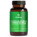 Produktbild: Vitabay Vitamin D3 + K2 Depot – 180 vegane Tabletten – hochdosiert – 20.000 IE Premium Vitamin D3 mit K2-MK7 All-Trans – ohne Zusätze – vegan & laborgeprüft in Deutschland – Vorrat für lange Zeit
