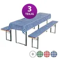 Produktbild: Bierbankauflagen-Set, Auflage Tischdecke 3-teilig Blau/Weiß - Blau/Weiß