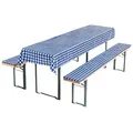 Produktbild: AddLiving Bierbankauflage Set Blau-Weiß | Bierzeltgarnitur Auflage 3-teilig | Bierbankauflagen & Tischdecke | Biertischauflagen-Set | Dekorativ & Pflegeleicht | Ideal für Gartenpartys | 240x70cm