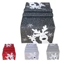 Produktbild: texpot Tischläufer 40 x 140 cm grau weiß Silber, lustiger Elch, Rentier, Tischdecke, Weihnachten Weihnachtsdeko Weihnachtstischdecke