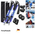 Produktbild: Wanderstöcke Nordic Walking 130 cm verstellbar faltbar Aluminium Damen Herren