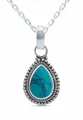 Produktbild: mantraroma echt Silberkette mit Türkis Edelstein Damen Kettenanhänger 925 Sterlingsilber Halskette Geschenk (AK1-065-15-50)