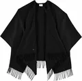 Produktbild: FRAAS Poncho 130 x 150 cm - Ruana einfarbig aus reinem Polyacryl - Für Damen - Perfekt fürs ganze Jahr Schwarz