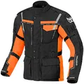 Produktbild: Berik Torino Waterproof Motorrad Textiljacke, schwarz/orange, 52