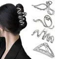 Produktbild: ZSPERKLA 4 Stück Metall Haarspangen Silber Haarklammer Rutschfeste Große Haarklammern Haar-Accessoires für Frauen Mädchen (Silber)