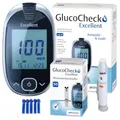 Produktbild: GlucoCheck Excellent Blutzuckermessgerät-Set mit 60 Blutzuckerteststreifen