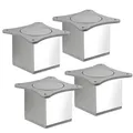 Produktbild: SOTECH 4 Stück Möbelfüße QUEBEC II 70 mm 65 x 65 mm Chrom poliert Schrankbeine aus Aluminium