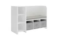 Produktbild: en.casa Sitzbank, »Høylandet« Kinderbank mit Regal 76x112x40 cm Weiß/Grau