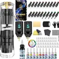 Produktbild: Akku-Rotary Tattoo Machine Kit mit 20 Nadeln 2 Akkus Professionelles Starter-Set