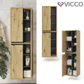 Produktbild: Badschrank Hängeschrank Hochschrank 2 Türen Badmöbel Badregal Viola Eiche Vicco