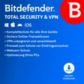 Produktbild: Bitdefender Total Security 2026 + unlimited VPN / 10 Geräte / 1 Jahr / KEY (ESD)