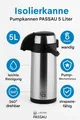 Produktbild: 5 Liter Thermo-Pumpkanne Thermoskanne Pump-Isolierkanne Edelstahl NEU